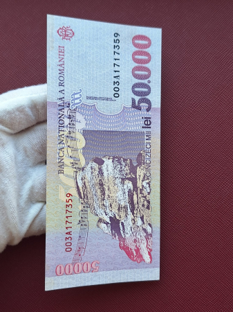 Romania, 50000 lei 1996, seria 003A1717359, aproape necirculata [4]