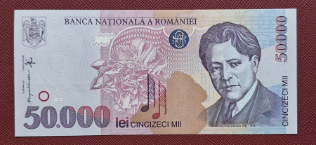 Bancnote Romania - Romania, 50000 lei 1996, seria 002C4771771, necirculata