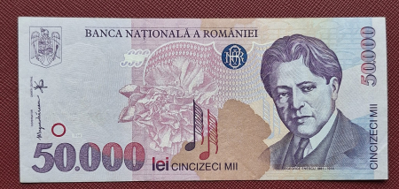 Bancnote Romania - Romania, 50000 lei 1996, seria 004D3633393, aproape necirculata