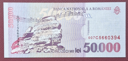 Romania, 50000 lei 2000, seria 007C5660394, UNC [1]