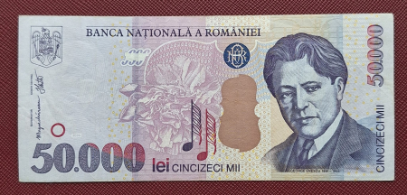 Bancnote Romania - Romania, 50000 lei 2000, seria 004D1645898, stare buna