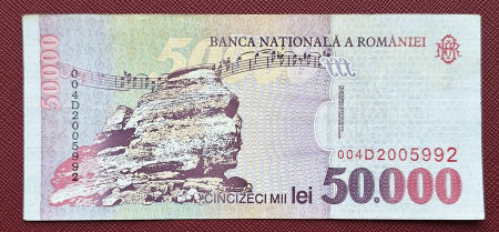 Romania, 50000 lei 2000, seria 004D2005992, stare buna [1]