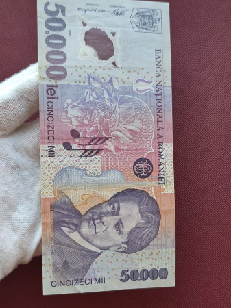 Romania, 50000 lei 2001 George Enescu, seria 017A0655953, circulata [4]