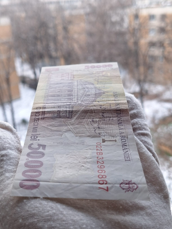 Romania, 50000 lei 2001 George Enescu, seria 022B3296867, circulata [4]