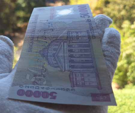 Romania, 50000 lei 2001 George Enescu, seria 023D4611393, circulata [5]