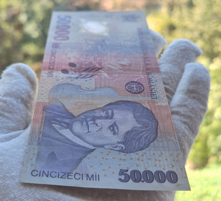 Romania, 50000 lei 2001 George Enescu, seria 023D4611393, circulata [6]