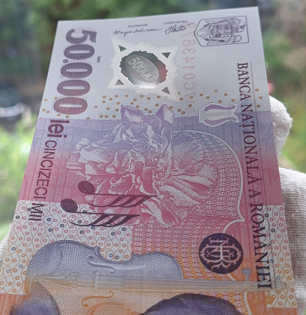 Romania, 50000 lei 2001 George Enescu, seria 017C0143878, UNC [5]