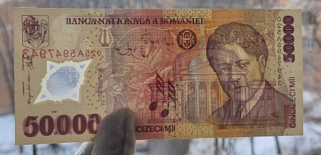 Romania, 50000 lei 2001 George Enescu, seria 025A5947943, circulata [2]