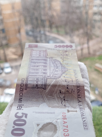 Romania, 50000 lei 2001 George Enescu, seria 036A7036521, circulata [4]