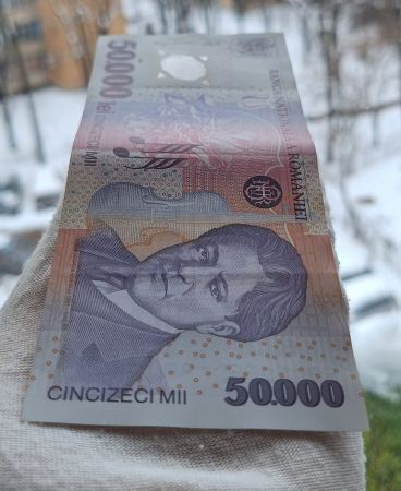 Romania, 50000 lei 2001 George Enescu, seria 027A1307103, stare buna [5]