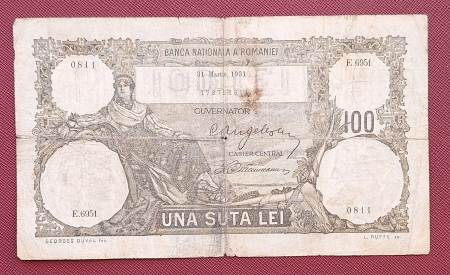 Bancnote - Romania bancnota 100 lei, 31 Martie 1931, circulata