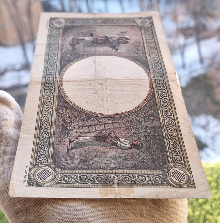 Romania bancnota 1000 lei 1939, cu supratipar, circulata [3]