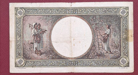 Romania bancnota 1000 lei 1939, cu supratipar, circulata [1]