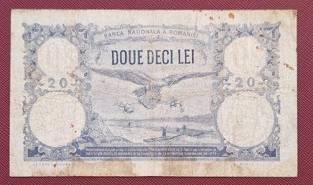 Romania bancnota 20 lei, 19 Septembrie 1929, circulata [1]