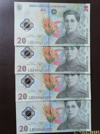 Bancnote Romania - Romania, bancnota 20 lei 2021, Ecaterina Teodoroiu, necirculate, 4 consecutive