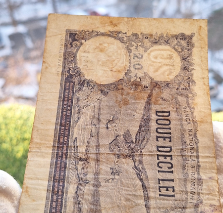 Romania bancnota 20 lei, 31 Ianuarie 1929, circulata [3]