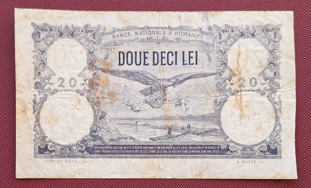 Romania bancnota 20 lei, 31 Ianuarie 1929, circulata [1]