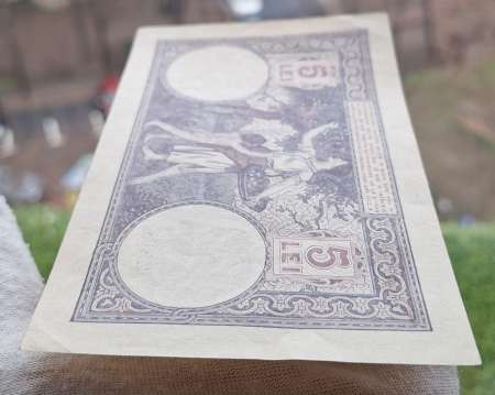 Romania bancnota 5 lei 1928, seria Z.3378/0594/84448594, Aunc [5]