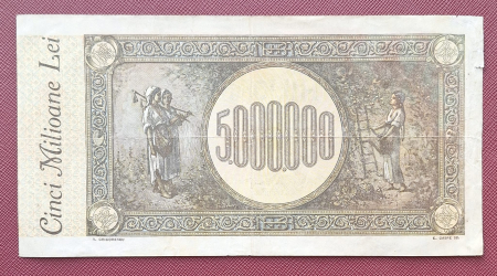 Romania bancnota 5 milioane lei 1947, circulata [1]