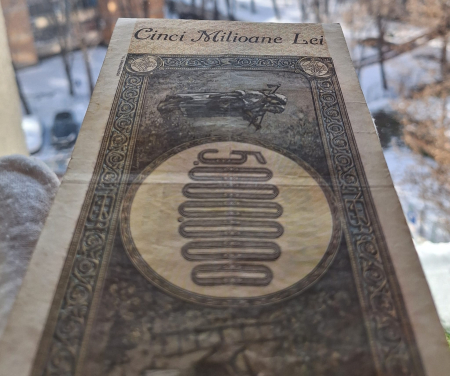 Romania bancnota 5 milioane lei 1947, circulata [5]