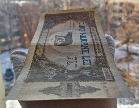 Romania bancnota 5 milioane lei 1947, circulata [7]