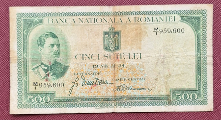 Bancnote Romania - Romania, bancnota 500 lei 1934, Regele Carol II, circulata