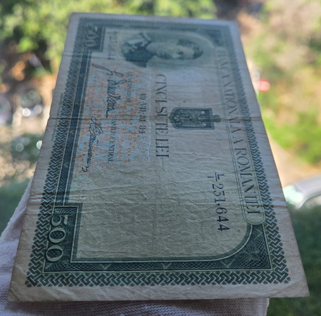 Romania, bancnota 500 lei 1934, Regele Carol II, circulata [3]