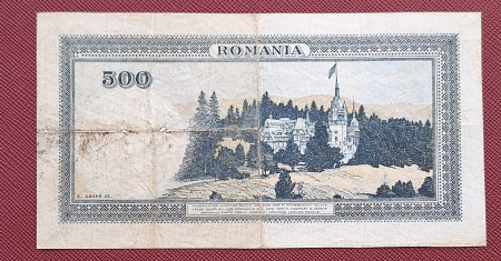 Romania, bancnota 500 lei 1936, Regele Carol II, circulata [1]
