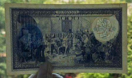 Romania bancnota 5000 lei 1931, seria Z/1 057,800, circulata [3]