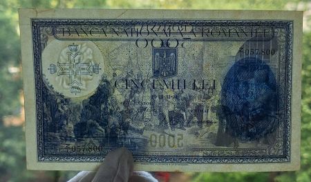 Romania bancnota 5000 lei 1931, seria Z/1 057,800, circulata [2]