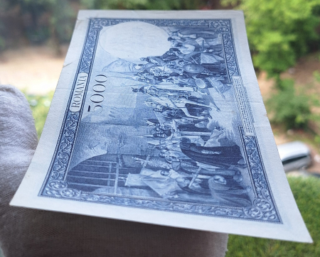 Romania bancnota 5000 lei 1931, seria Z/1 057,800, circulata [6]