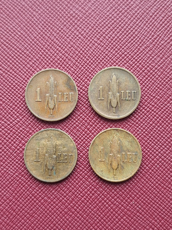 Romania, lot 4 monede x 1 leu 1938-1941, Coroana Regala [1]