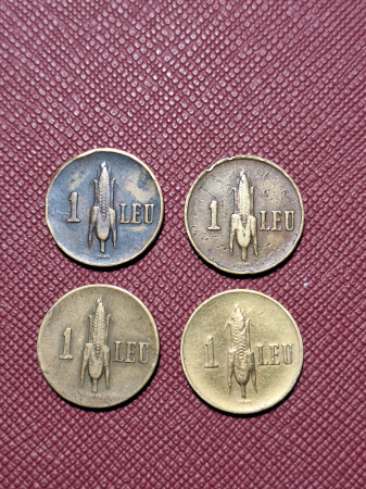 Monede - Romania, lot 4 monede x 1 leu 1938-1941, Coroana Regala