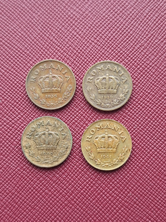 Monede Romania - Romania, lot 4 monede x 1 leu 1938-1941, Coroana Regala