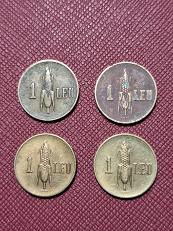 Romania, lot 4 monede x 1 leu 1938-1941, Coroana Regala [1]