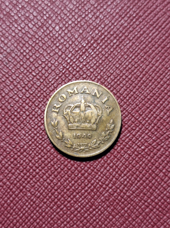 Monede Romania - Romania, moneda 1 leu 1940, Coroana Regala, usor turtita