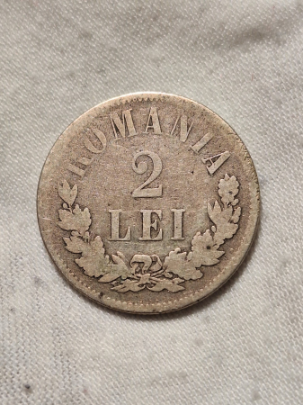 Monede Romania - Romania moneda 2 lei 1876 - Regele Carol I, rara