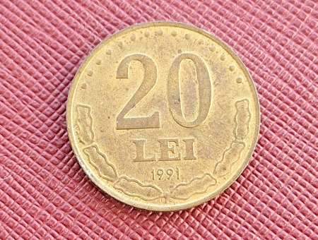 Romania, moneda 20 lei 1991, Stefan cel Mare [1]