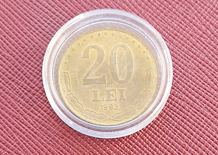 Romania, moneda 20 lei 1992, Stefan cel Mare [1]