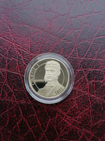 Idei cadouri - Romania, moneda 50 Bani 2017 proof, Carol I, 150 ani de la primul sistem monetar