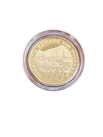 Romania, moneda 50 Bani 2019 proof, Revolutia Romana, incapsulata [2]