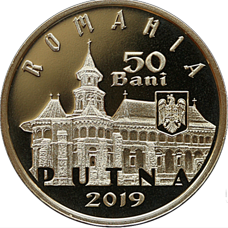 Romania, moneda 50 Bani 2019 proof, Stefan cel Mare, 550 ani de la sfintirea Manastirii Putna [3]