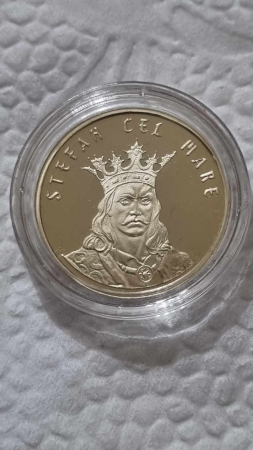 Monede - Romania, moneda 50 Bani 2019 proof, Stefan cel Mare, 550 ani de la sfintirea Manastirii Putna