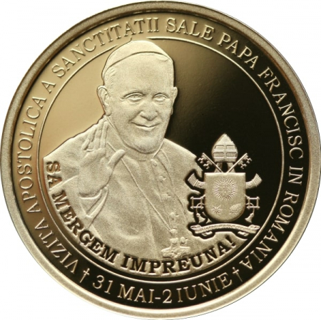 Romania, moneda 50 Bani 2019 proof, Vizita Apostolică a Sanctității Sale Papa Francisc în România [2]