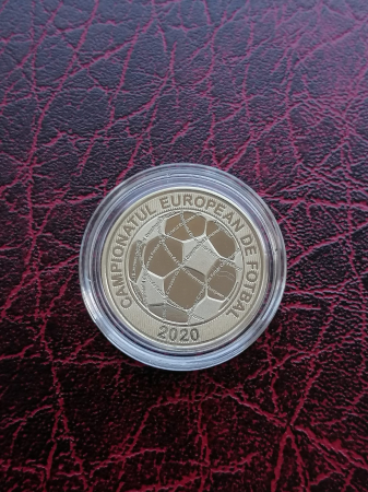 Romania, moneda 50 Bani 2021 proof, Campionatul European de Fotbal 2020 [1]