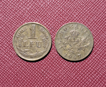 Monede Romania - Romania, Regat, 1 leu 1947, Regele Mihai I