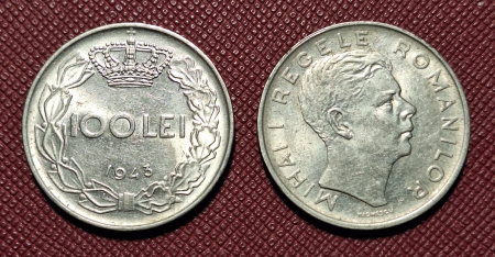 Monede Romania - Romania, Regat, 100 lei 1943, Regele Mihai I