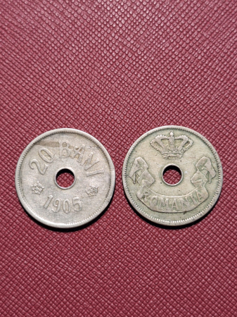 Monede Romania - Romania, Regat, 20 bani 1905, monetaria Bruxelles, Regele Carol I