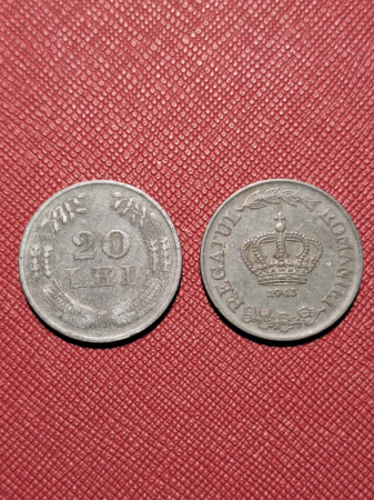Monede Romania - Romania, Regat, 20 Lei 1943, Coroana Regala