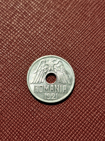 Monede Romania - Romania, Regat, 25 bani 1921, Regele Ferdinand I, cu luciu de batere